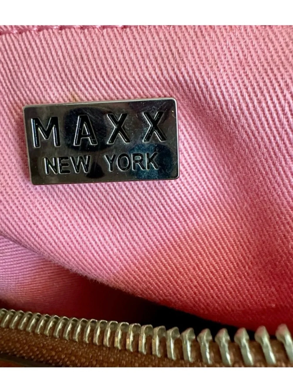 Maxx New York Woven Straw Tote with Brown Leather Trim